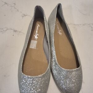 American Eagle Outfitters Sparkling Silver Flats